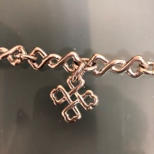 Solid sterling silver link bracelet with cross